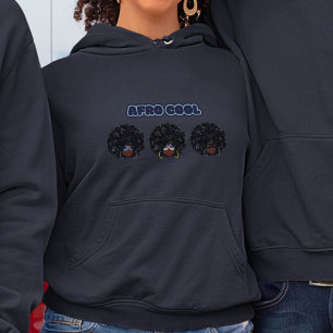 Black Women, Afro Cool, Navy Blue Hoodie