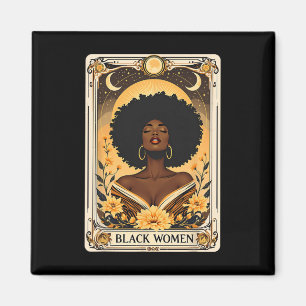 Black Women Afro Hair Black History Month Tarot Ca Magnet