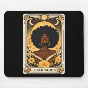 Black Women Afro Hair Black History Month Tarot Ca Mouse Pad