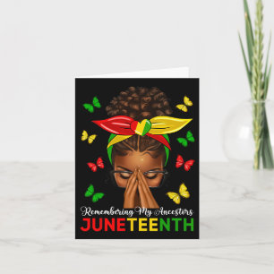 Black Women Afro Messy Bun Celebrate Juneteenth 18 Card