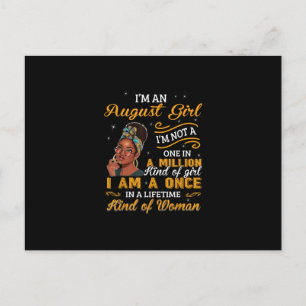 Black Women August Birthday Gifts Im A Leo Queen Announcement Postcard