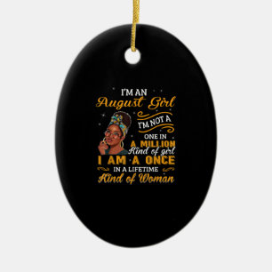Black Women August Birthday Gifts Im A Leo Queen Ceramic Ornament
