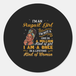 Black Women August Birthday Gifts Im A Leo Queen Classic Round Sticker