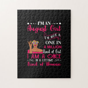 Black Women August Birthday Gifts Im A Leo Queen Jigsaw Puzzle