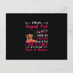Black Women August Birthday Gifts Im A Leo Queen Postcard