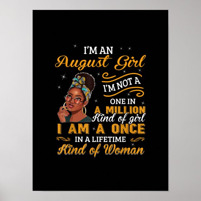 Black Women August Birthday Gifts Im A Leo Queen Poster (Front)