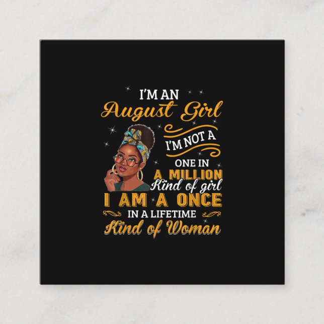 Black Women August Birthday Gifts Im A Leo Queen Square Business Card (Front)