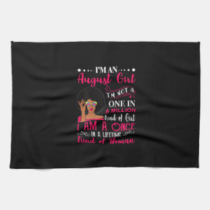 Black Women August Birthday Gifts Im A Leo Queen Tea Towel