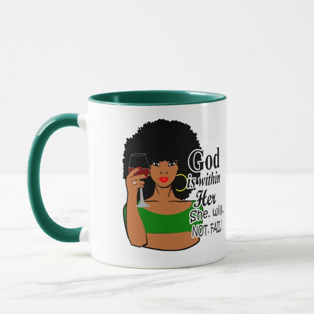 Black Women, Black Queen, Afro ,God is within Her Mug (Left)
