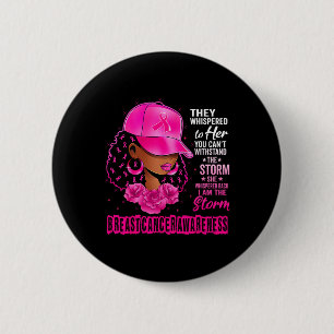 Black Women Breast Cancer Survivor Pink Ribbon I'm 6 Cm Round Badge