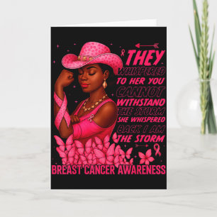 Black Women Breast Cancer Survivor Pink Ribbon Im Card