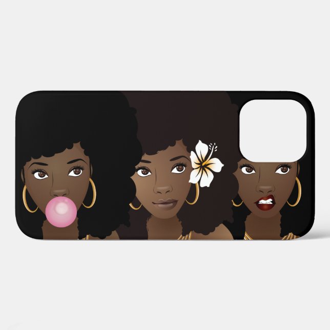 Black Women, Bubblegum & Flower | Purple Case-Mate iPhone Case (Back (Horizontal))