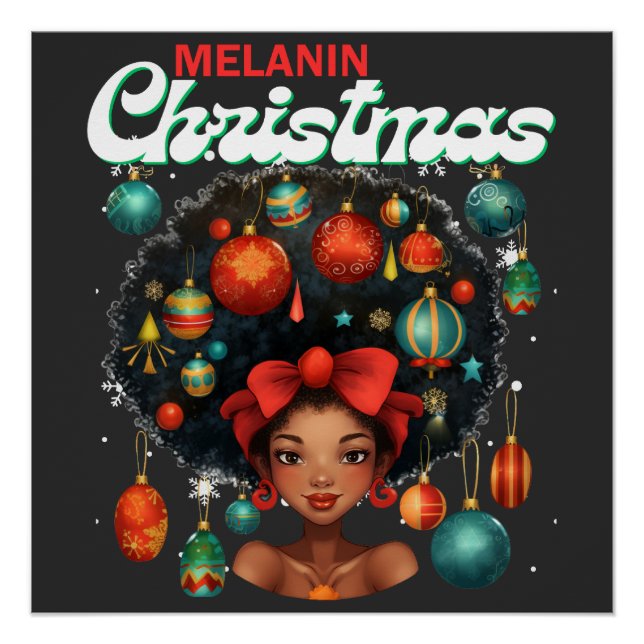 Black women Christmas melanin sista Xmas Sistas Poster (Front)