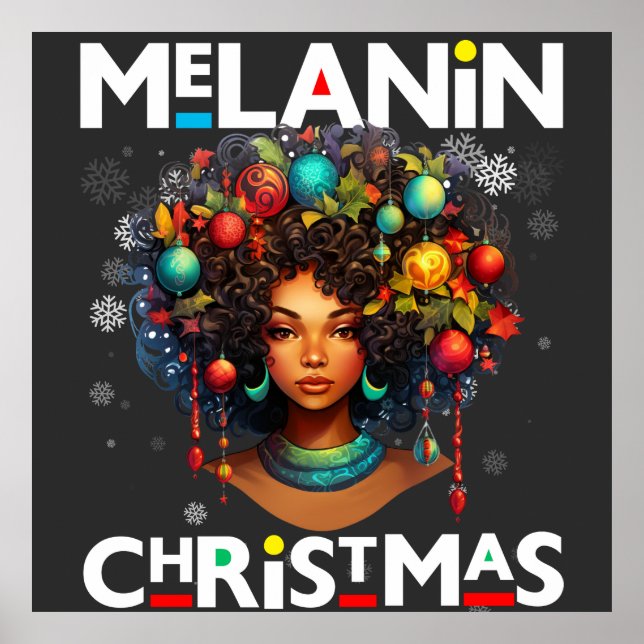 Black women Christmas melanin sista Xmas Sistas Poster (Front)