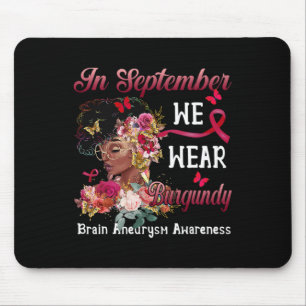 Black Women Flower Butterfly Brain Aneurysm Awaren Mouse Pad