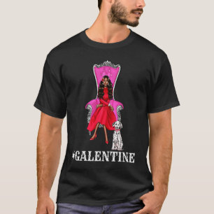 Black Women Galentine Valentine Pretty Queen Melan T-Shirt