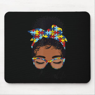 Black Women Girls Autistic Autism Awareness Mum Li Mouse Pad