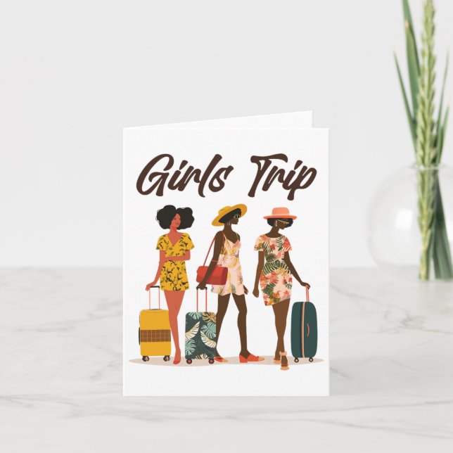 Black Women Girls Trip Afro Queen Melanin African  Card (Front)