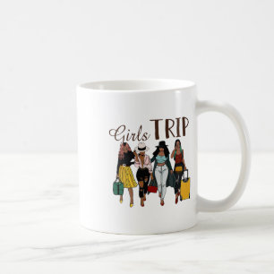 Black Women Girls Trip Afro Queen Melanin African Coffee Mug
