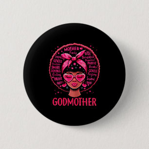 Black women godmother mum african american happy 6 cm round badge