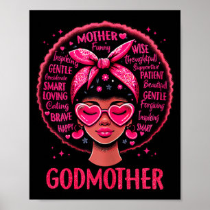 Black women godmother mum african american happy poster