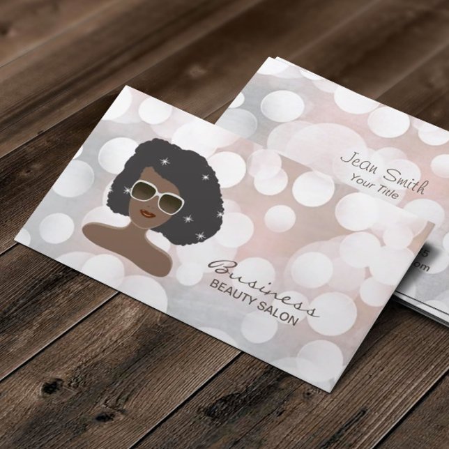 Black Women in Sunglasses Beauty Salon Business Card (Creator Uploaded)