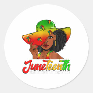 Black Women Juneteenth 1865 Remembering My Ancesto Classic Round Sticker