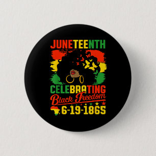 Black Women Juneteenth Flag Celebrating Black Free 6 Cm Round Badge
