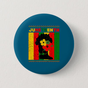 Black women juneteenth pride women black history 6 cm round badge