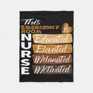 Black Women Melanated Emergency Room Black History Fleece Blanket