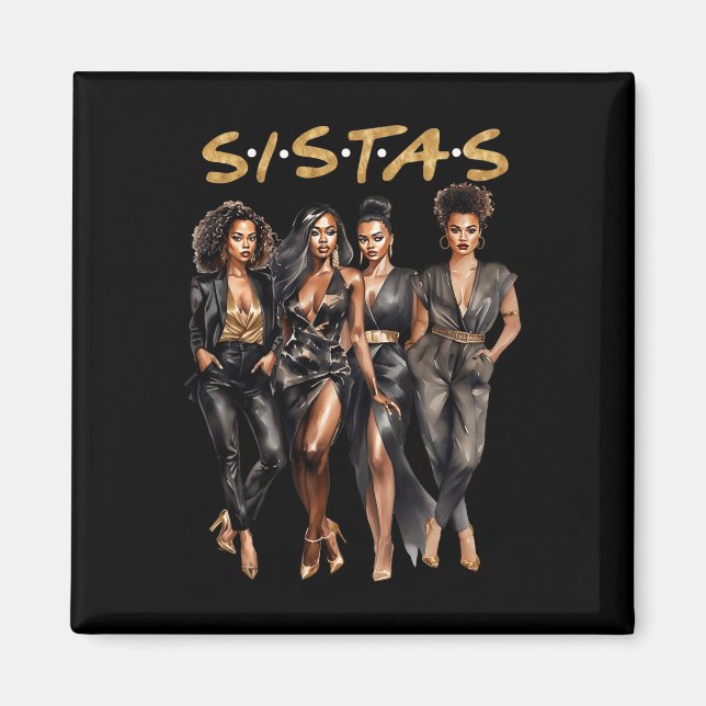 Black Women Melanin Black History African American Magnet (Front)