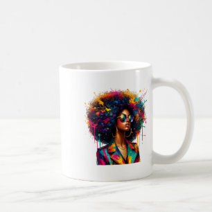 Black Women Melanin Queen Strong Afro African Drip Coffee Mug