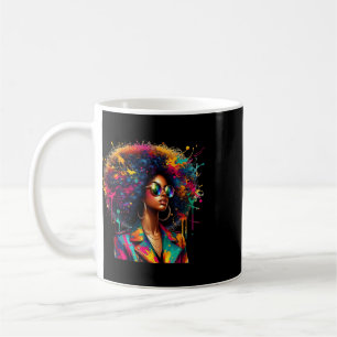 Black Women Melanin Queen Strong Afro African Drip Coffee Mug