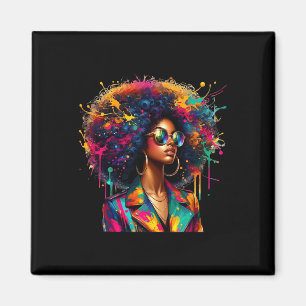 Black Women Melanin Queen Strong Afro African Drip Magnet