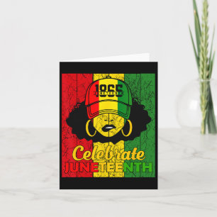 Black Women Messy Bun Juneteenth Celebrate Indeped Card