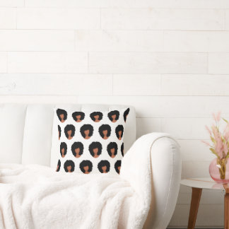 Black Women, Natural Hair Afro Pattern Cushion