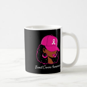 Black Women Pink Breast Cancer Awareness Warrior W Coffee Mug