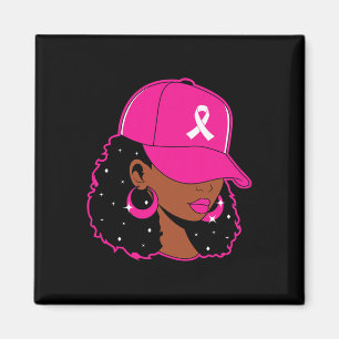 Black Women Pink Breast Cancer Awareness Warrior W Magnet