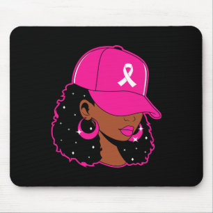 Black Women Pink Breast Cancer Awareness Warrior W Mouse Pad