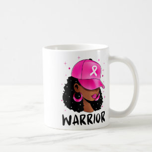 Black Women Queen Breast Cancer Warrior Coffee Mug