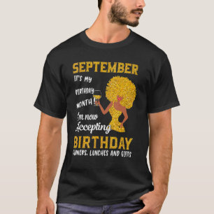 Black Women September Birthday Virgo Queens Libra T-Shirt