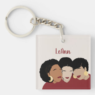 Black Women, Sister Friends Key Ring
