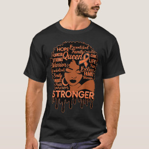 Black women stronger leukaemia awareness support T-Shirt