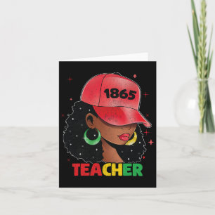 Black Women Teacher Afro Melanin Black History Mon Card