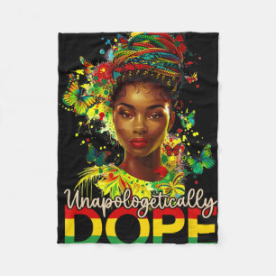 Black Women Unapologetically Drug Juneteenth Black Fleece Blanket