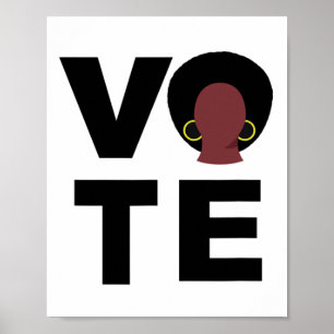 Black Women Vote Political Election Black Votes Pr Poster