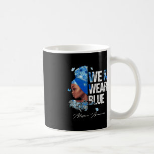 Black Women We Wear Blue Alopecia Awareness  Coffee Mug