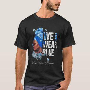 Black Women We Wear Blue Pompe Disease Awareness T-Shirt