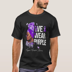 Black Women We Wear Purple Migraine Headache Aware T-Shirt