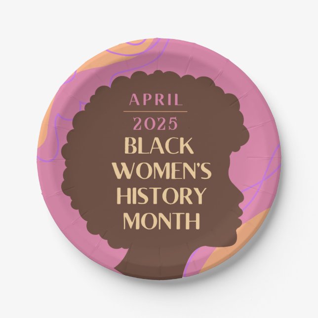 Black Women's History Month Paper Plate (Front)